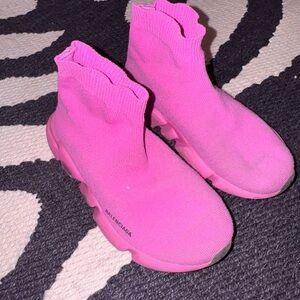 Balenciaga Fuchsia Knit Sneakers